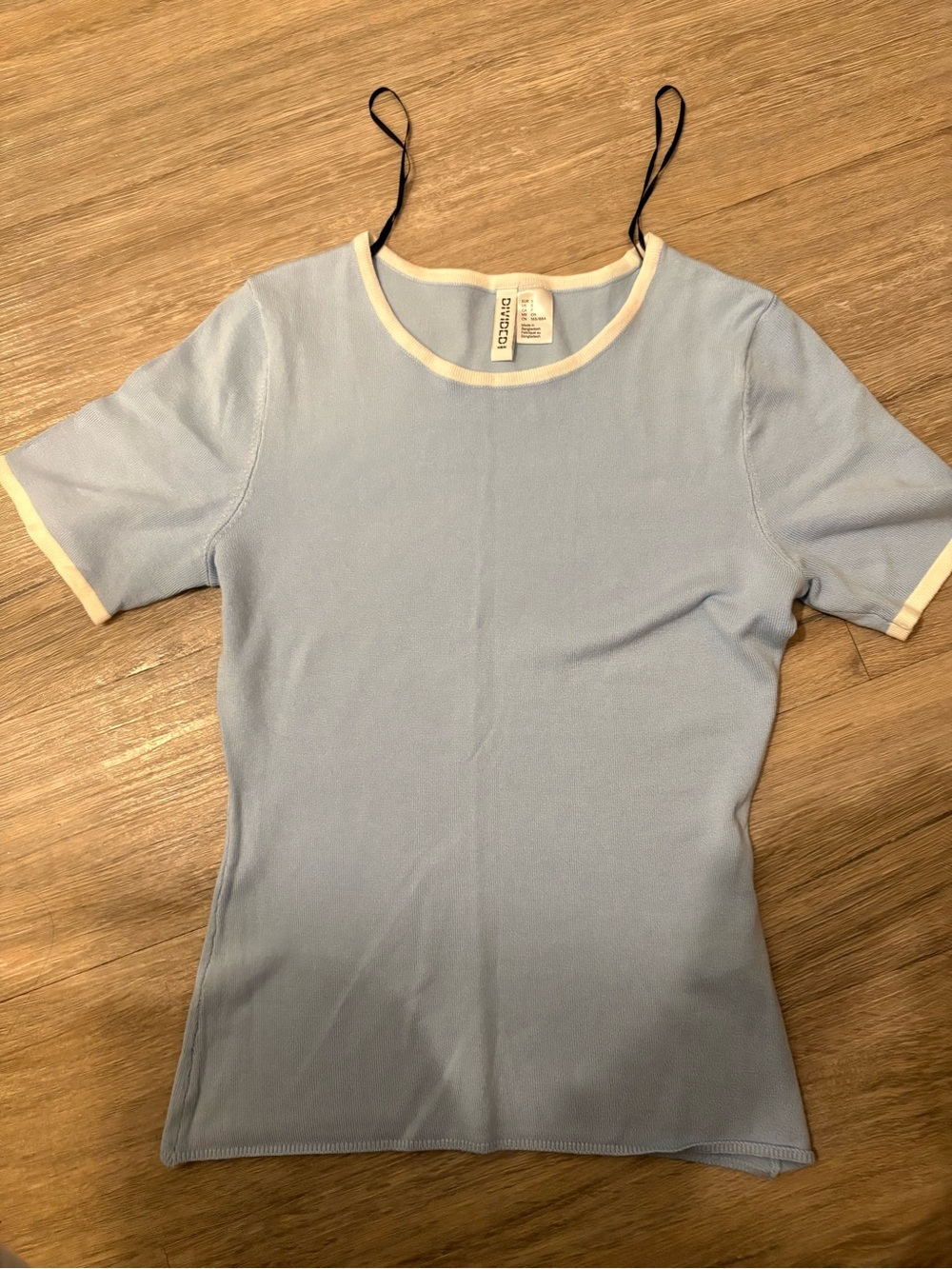 H&M Baby Blue Short Sleeve Knit Top S